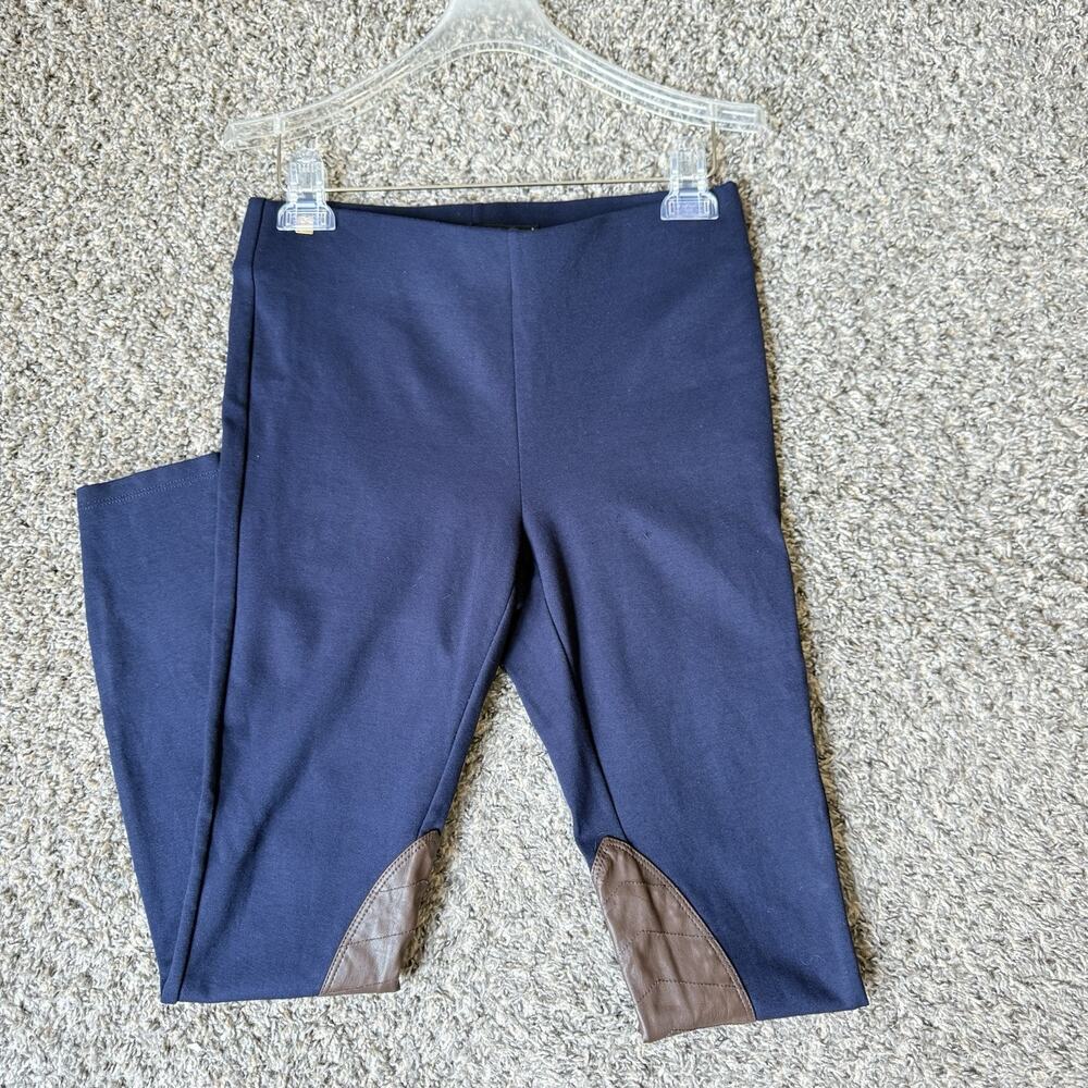 Ralph Lauren Equestrian Pants Pull On Navy Riding Quilted Size S Petite Stretch